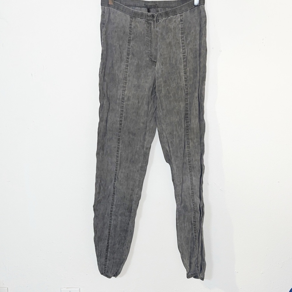 Annette Goertz light weight linen blend gray dress pants